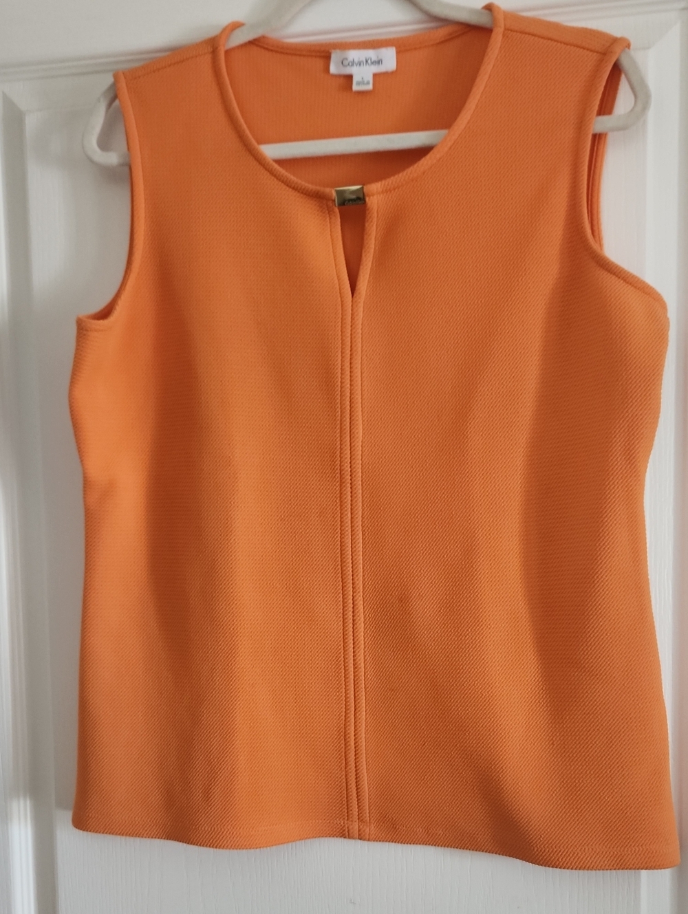 Calvin Klein Orange Sleeveless Ponte Top